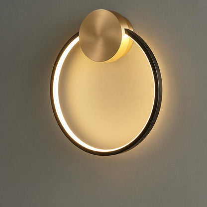 Ring Shaped LED Wall Light - Brass Finish, Energy Efficient