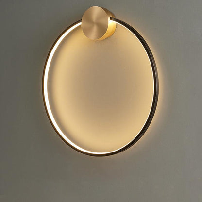Ring Shaped LED Wall Light - Brass Finish, Energy Efficient