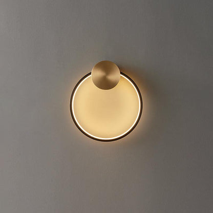 Ring Shaped LED Wall Light - Brass Finish, Energy Efficient