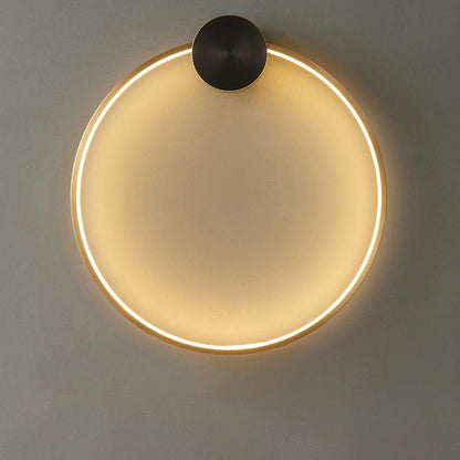 Ring Shaped LED Wall Light - Brass Finish, Energy Efficient