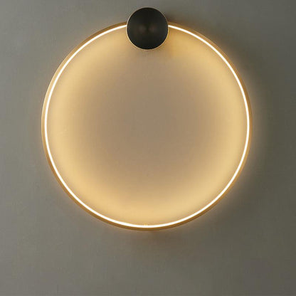 Ring Shaped LED Wall Light - Brass Finish, Energy Efficient