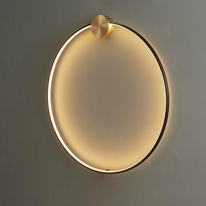 Ring Shaped LED Wall Light - Brass Finish, Energy Efficient