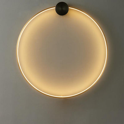 Ring Shaped LED Wall Light - Brass Finish, Energy Efficient
