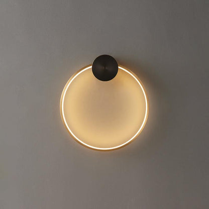 Ring Shaped LED Wall Light - Brass Finish, Energy Efficient