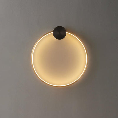 Ring Shaped LED Wall Light - Brass Finish, Energy Efficient