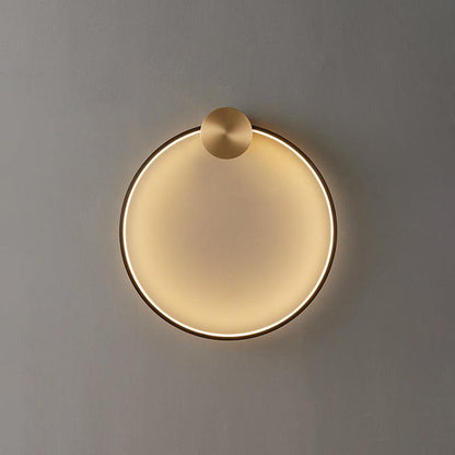Ring Shaped LED Wall Light - Brass Finish, Energy Efficient
