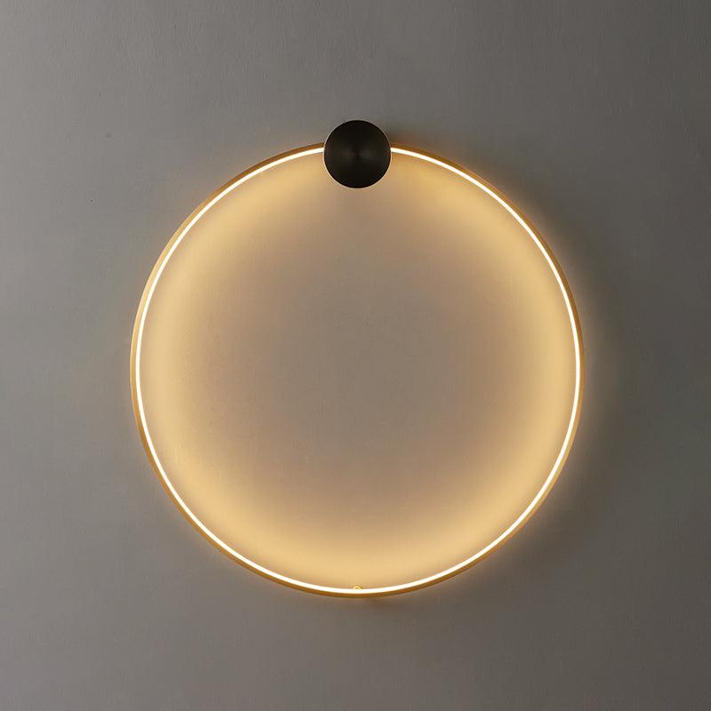 Ring Shaped LED Wall Light - Brass Finish, Energy Efficient