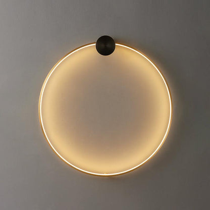Ring Shaped LED Wall Light - Brass Finish, Energy Efficient