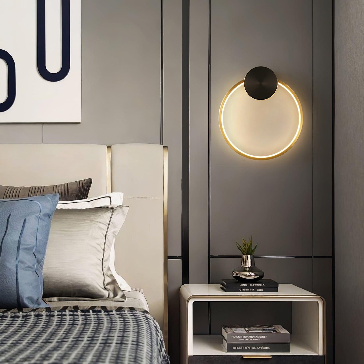 Ring Shaped LED Wall Light - Brass Finish, Energy Efficient