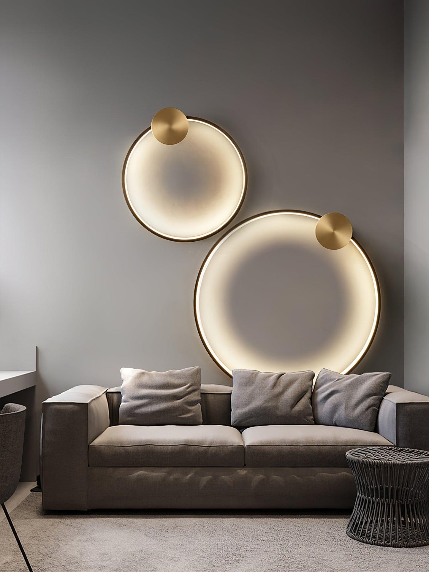 Ring Shaped LED Wall Light - Brass Finish, Energy Efficient