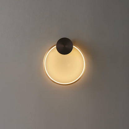 Ring Shaped LED Wall Light - Brass Finish, Energy Efficient