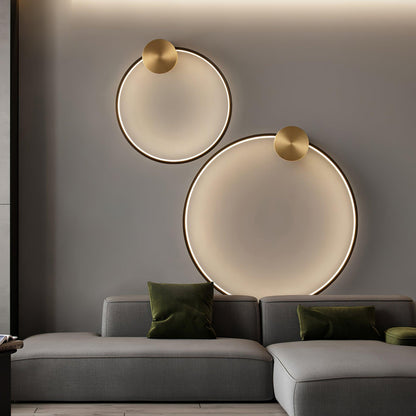 Ring Shaped LED Wall Light - Brass Finish, Energy Efficient