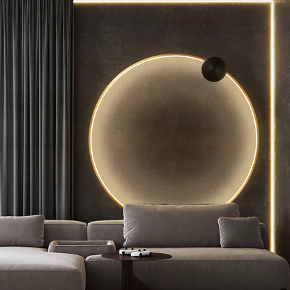 Ring Shaped LED Wall Light - Brass Finish, Energy Efficient