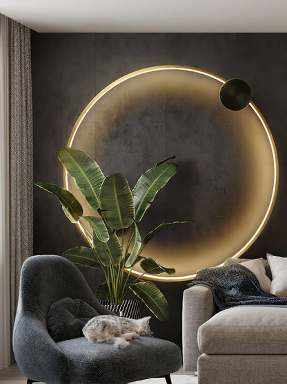 Ring Shaped LED Wall Light - Brass Finish, Energy Efficient