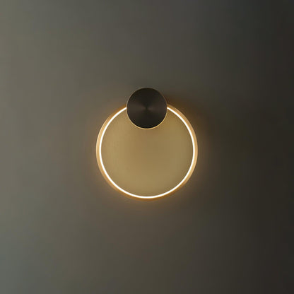 Ring Shaped LED Wall Light - Brass Finish, Energy Efficient