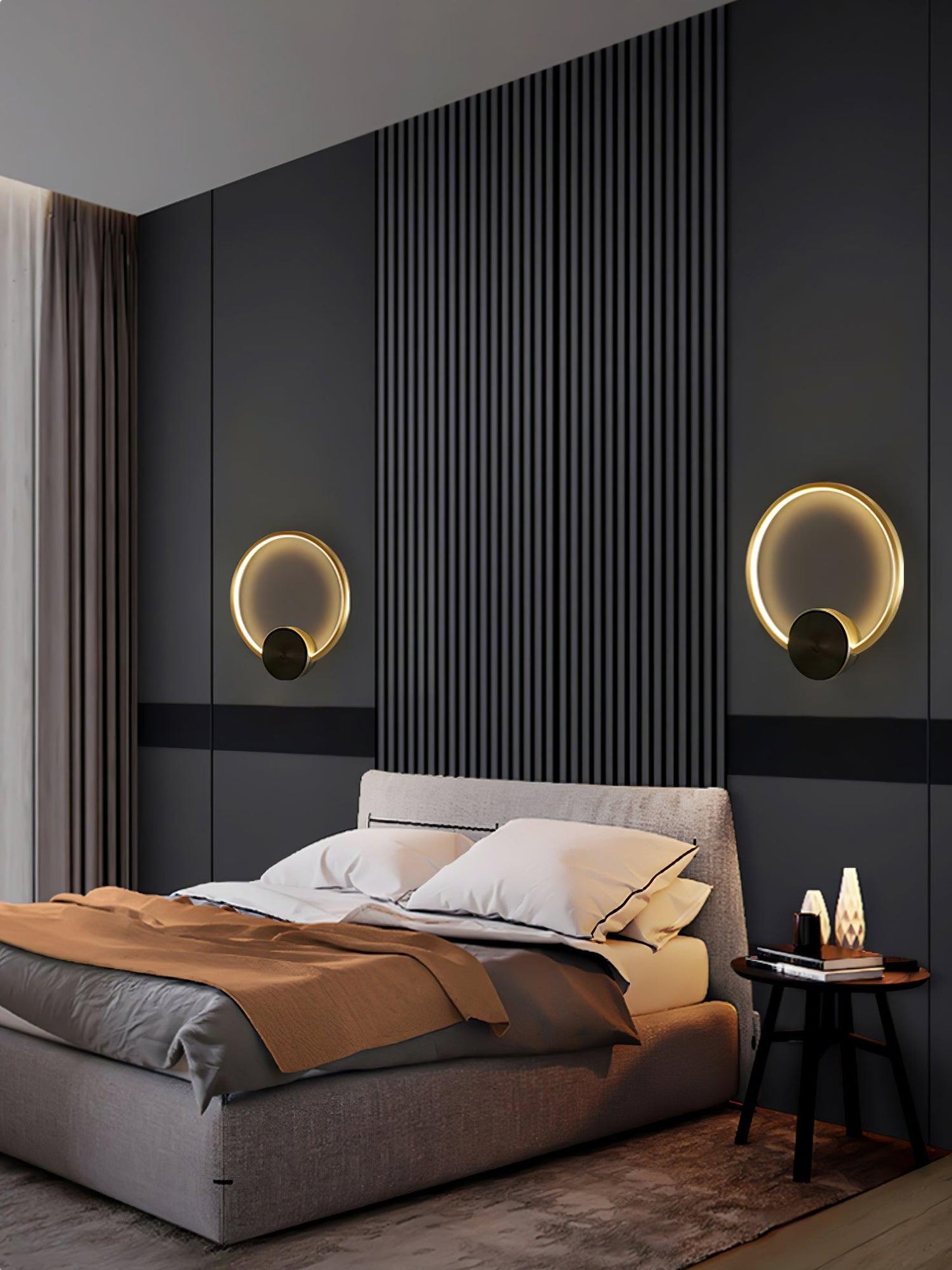 Ring Shaped LED Wall Light - Brass Finish, Energy Efficient