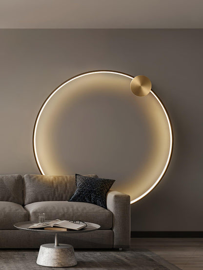 Ring Shaped LED Wall Light - Brass Finish, Energy Efficient