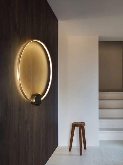 Ring Shaped LED Wall Light - Brass Finish, Energy Efficient