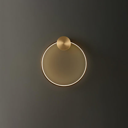 Ring Shaped LED Wall Light - Brass Finish, Energy Efficient