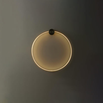 Ring Shaped LED Wall Light - Brass Finish, Energy Efficient