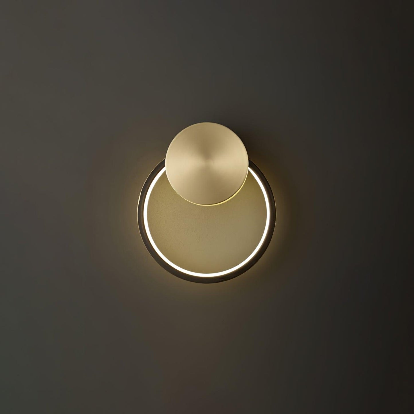Ring Shaped LED Wall Light - Brass Finish, Energy Efficient