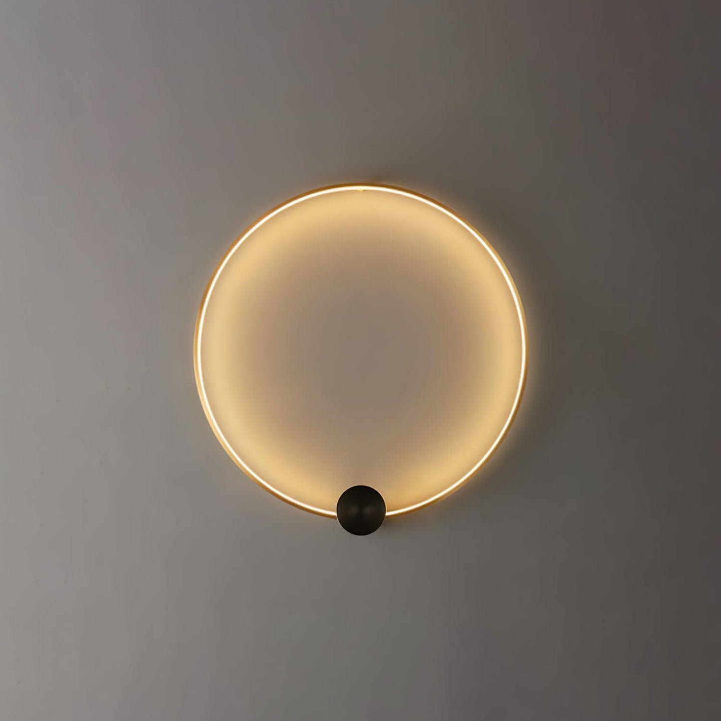 Ring Shaped LED Wall Light - Brass Finish, Energy Efficient