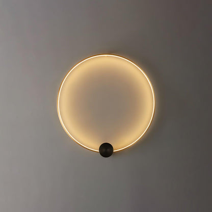 Ring Shaped LED Wall Light - Brass Finish, Energy Efficient