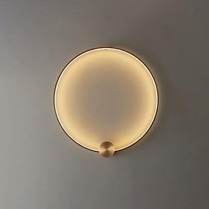 Ring Shaped LED Wall Light - Brass Finish, Energy Efficient