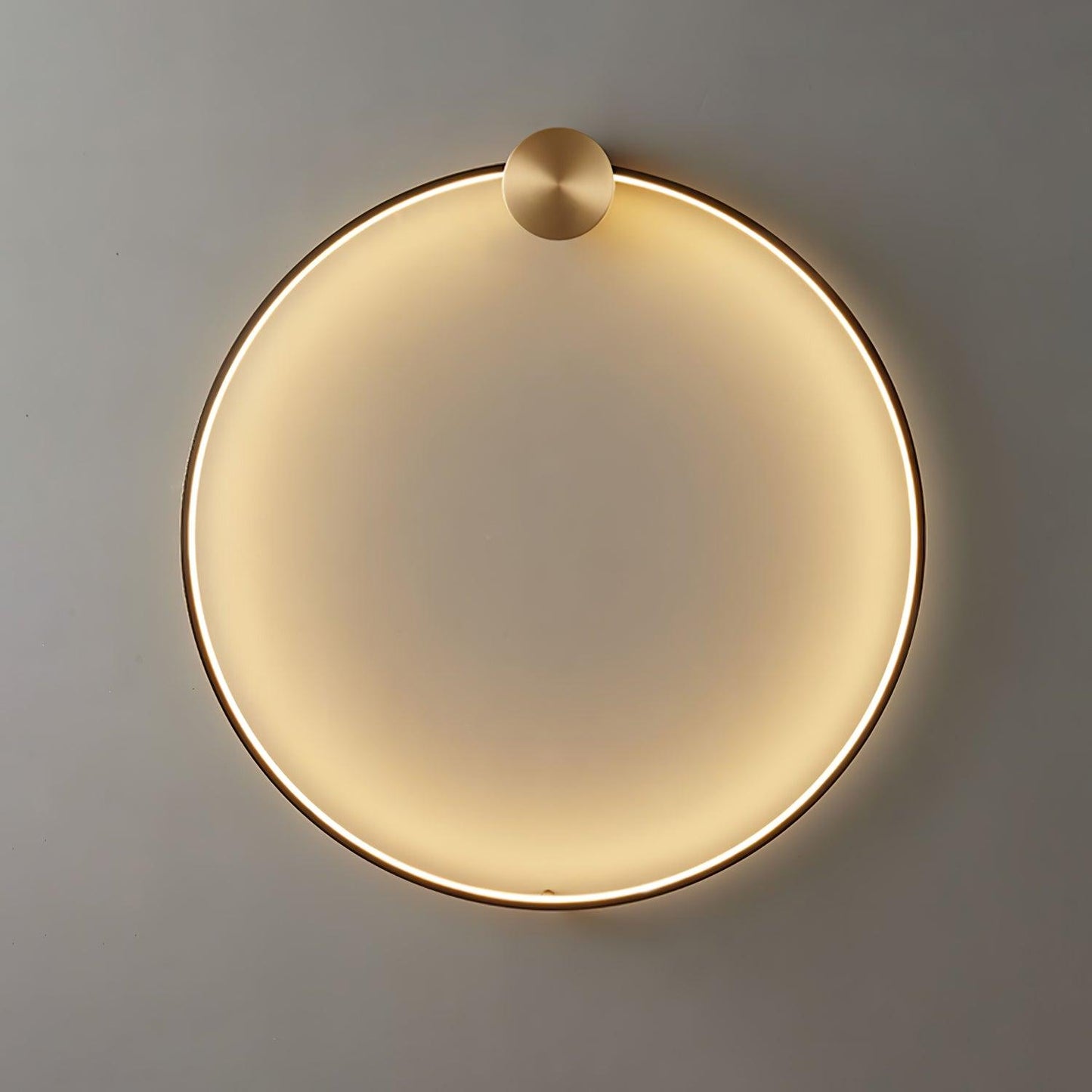 Ring Shaped LED Wall Light - Brass Finish, Energy Efficient