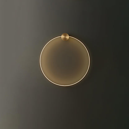 Ring Shaped LED Wall Light - Brass Finish, Energy Efficient