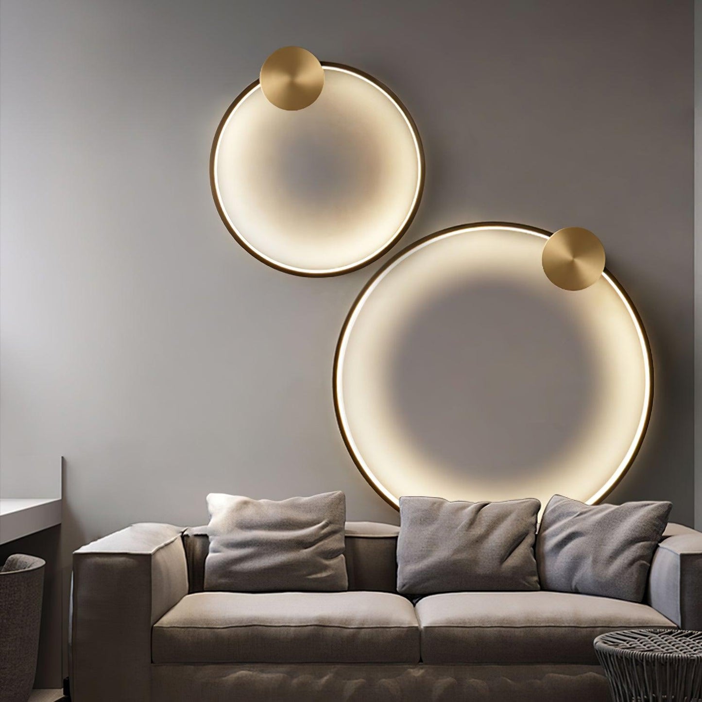 Ring Shaped LED Wall Light - Brass Finish, Energy Efficient