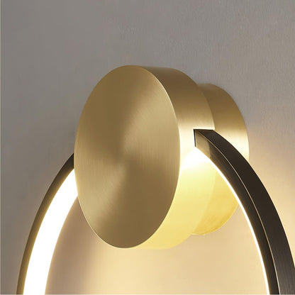 Ring Shaped LED Wall Light - Brass Finish, Energy Efficient