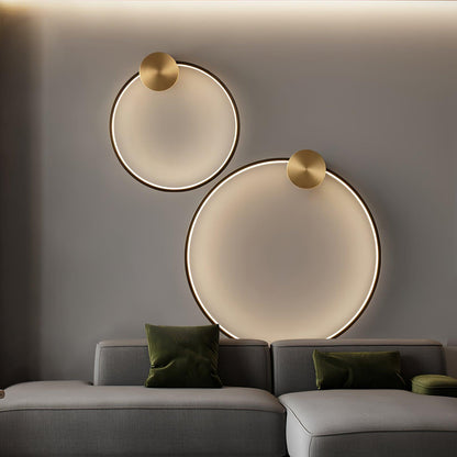 Ring Shaped LED Wall Light - Brass Finish, Energy Efficient