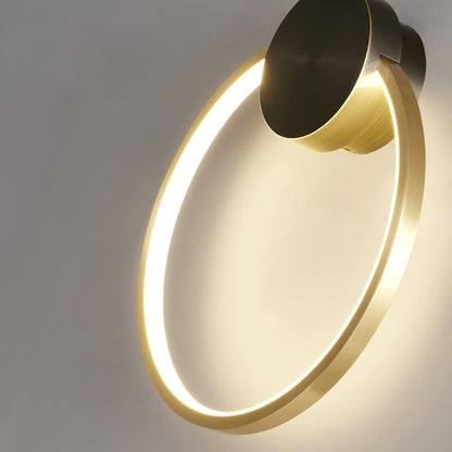 Ring Shaped LED Wall Light - Brass Finish, Energy Efficient