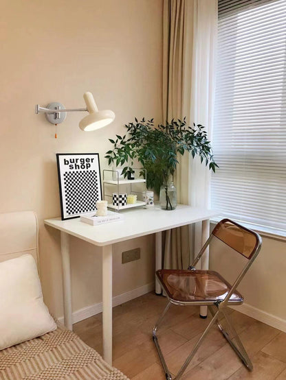 Rocker Wall Light Set of 2 with Adjustable Cream Shade