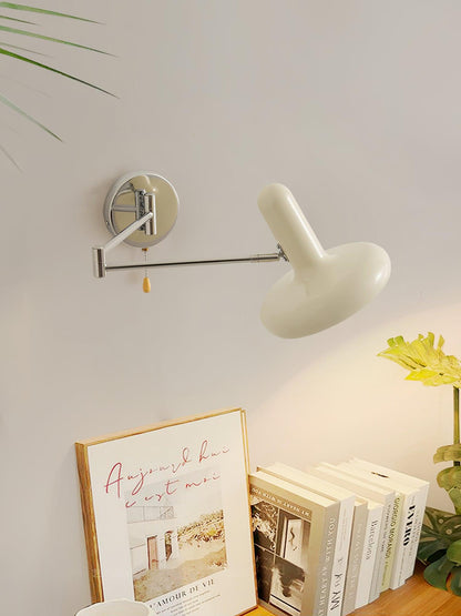 Rocker Wall Light Set of 2 with Adjustable Cream Shade