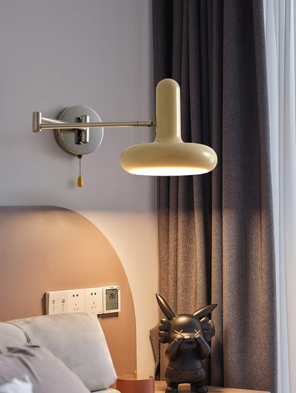 Rocker Wall Light Set of 2 with Adjustable Cream Shade
