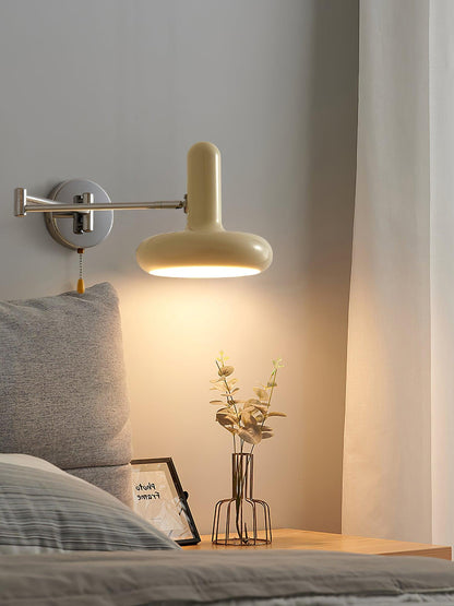Rocker Wall Light Set of 2 with Adjustable Cream Shade