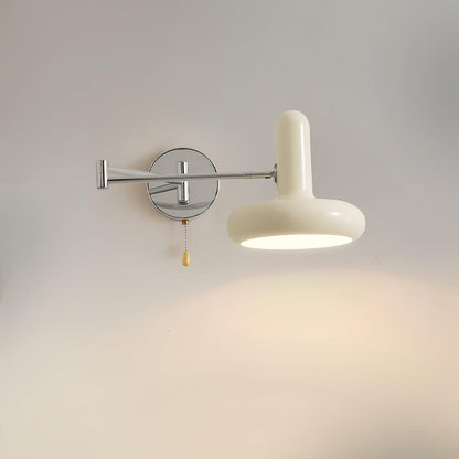 Rocker Wall Light Set of 2 with Adjustable Cream Shade