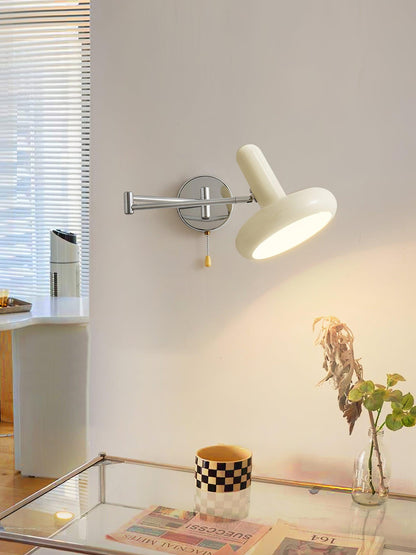 Rocker Wall Light Set of 2 with Adjustable Cream Shade