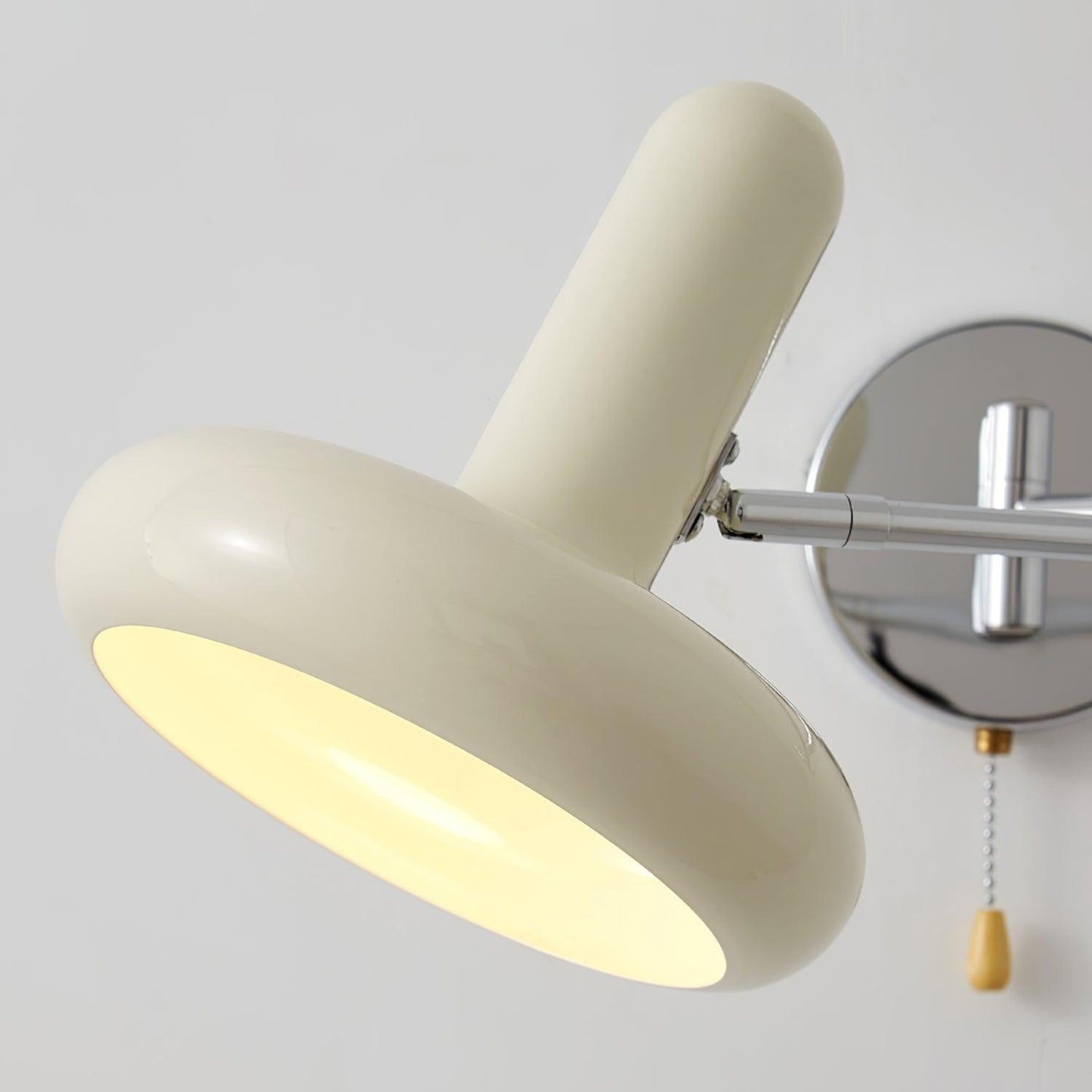 Rocker Wall Light Set of 2 with Adjustable Cream Shade