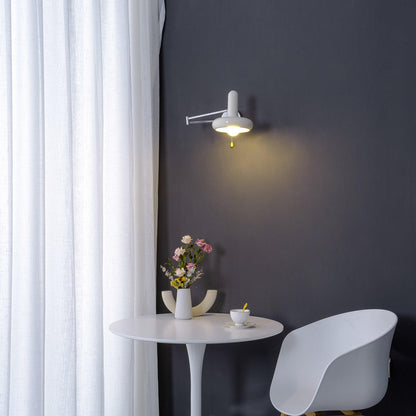Rocker Wall Light Set of 2 with Adjustable Cream Shade