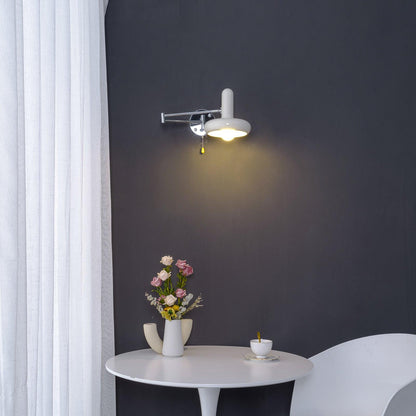 Rocker Wall Light Set of 2 with Adjustable Cream Shade