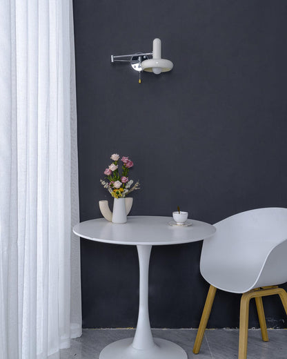 Rocker Wall Light Set of 2 with Adjustable Cream Shade