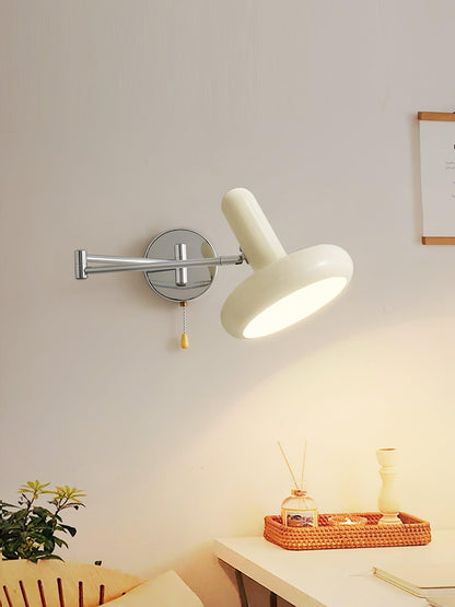 Rocker Wall Light Set of 2 with Adjustable Cream Shade