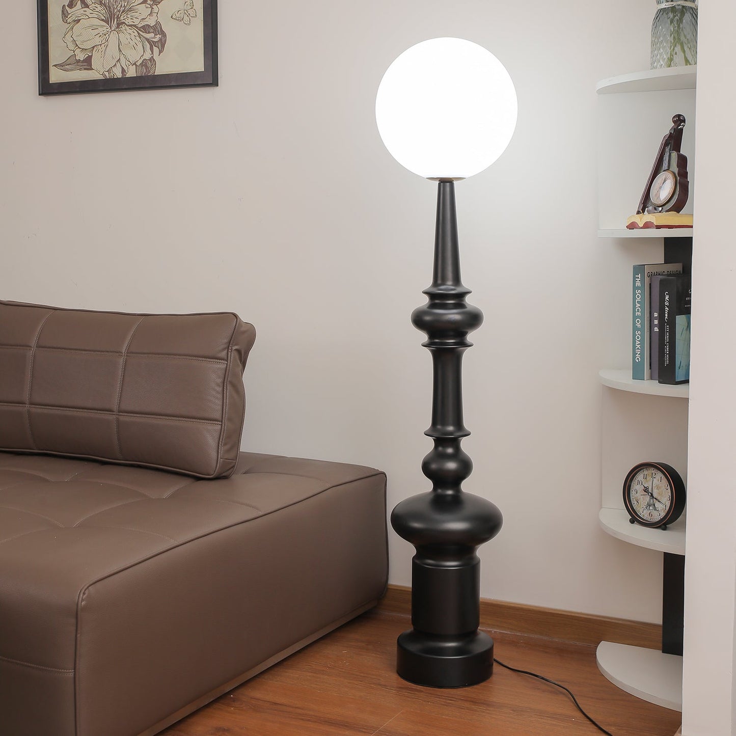 Roman Column Floor Lamp with LED Light, Indoor Elegant Design