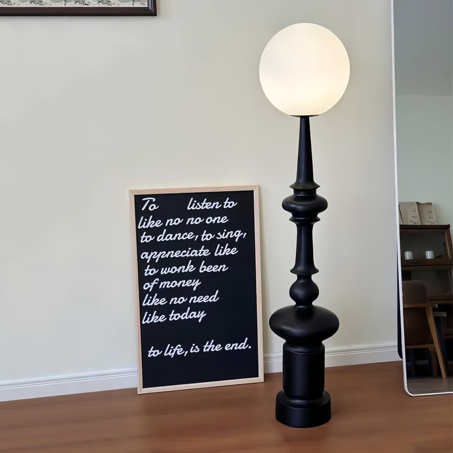 Roman Column Floor Lamp with LED Light, Indoor Elegant Design