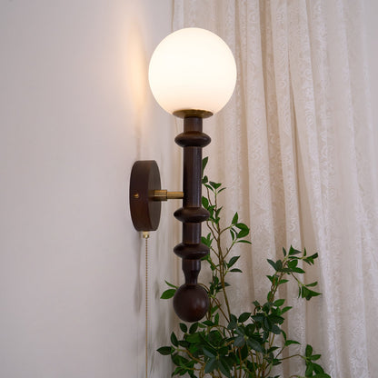 Roman Column Wall Lamp - LED Indoor Lighting - White Wood