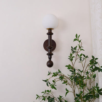 Roman Column Wall Lamp - LED Indoor Lighting - White Wood