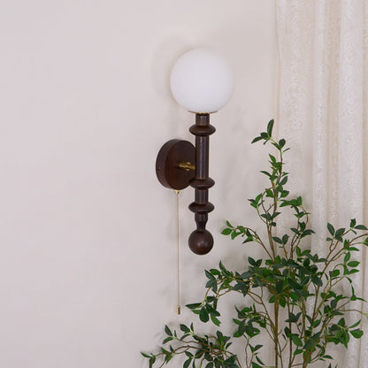 Roman Column Wall Lamp - LED Indoor Lighting - White Wood